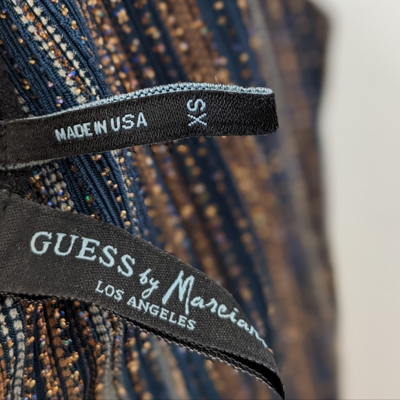 Guess by Marciano Glitter Stretchy Ruched Y2K Dress - Picture 9 of 9